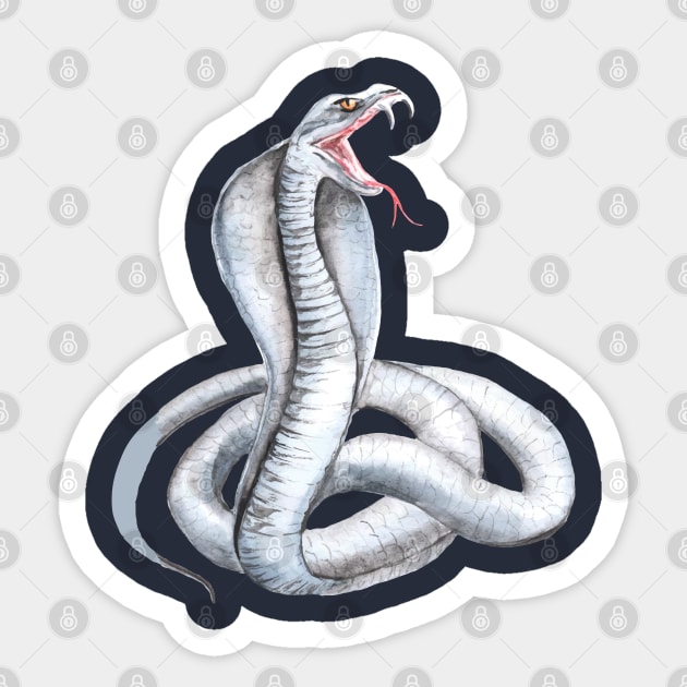 Cobra Hand Drawn Sticker by Mako Design 